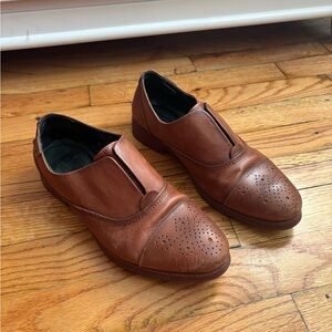 women’s brown leather loafers